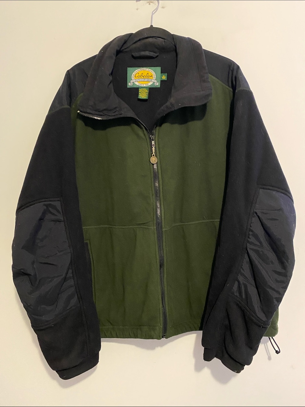 Cabela's Olive Green and Black Thick Fleece Jacket